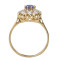 Geel gouden ring met briljant en saffier  