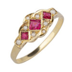 Antieke gouden ring met robijn 