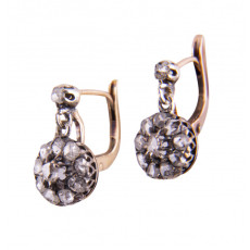 Antieke oorbellen met roosdiamant