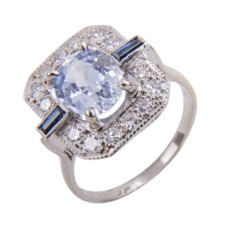 Gouden ring met diamant en saffier