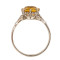 Witgouden ring met briljant en citrien