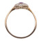 Klassieke ring met robijn en diamant.
